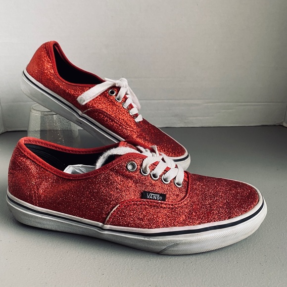 red glitter vans